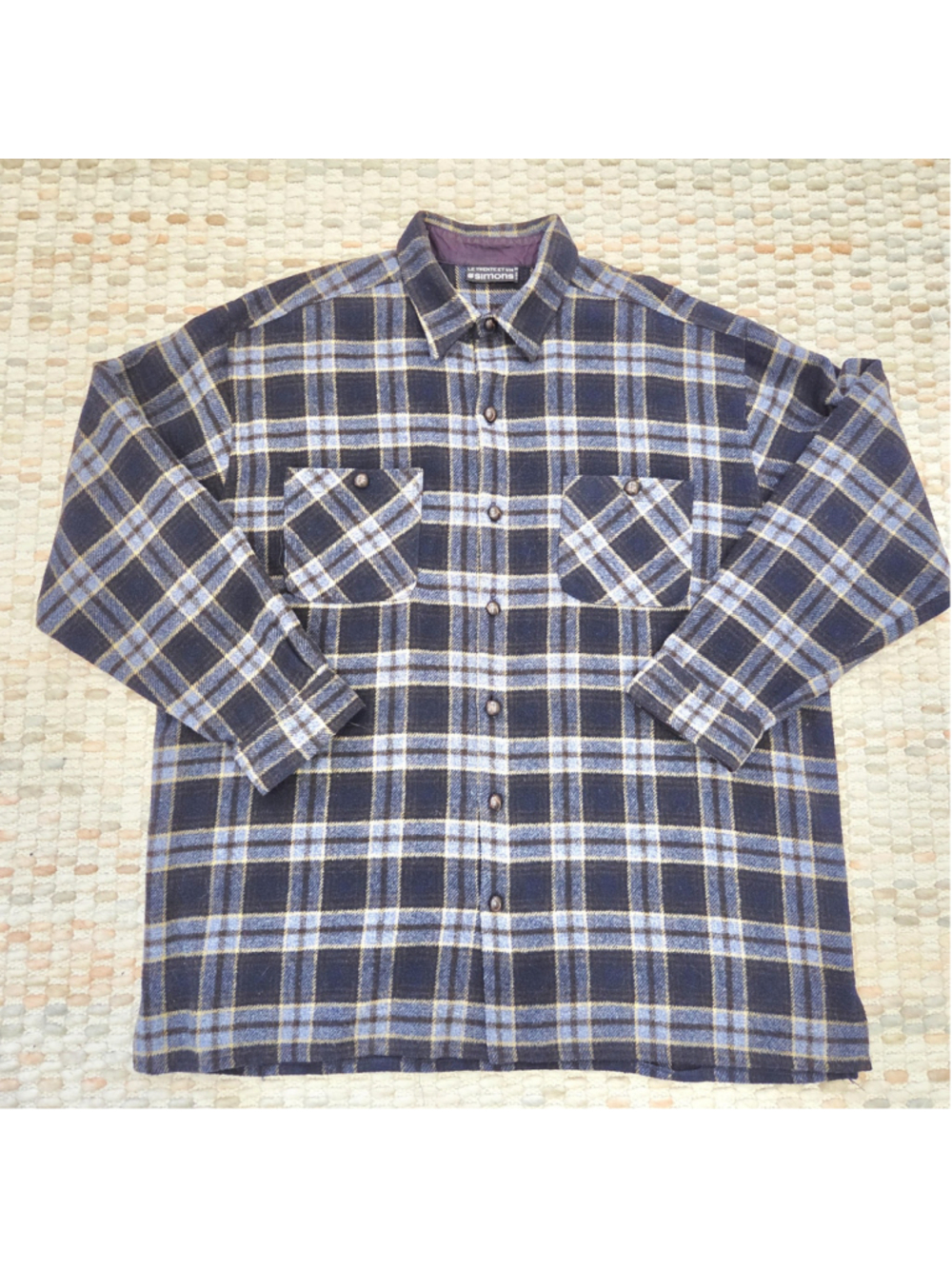 Vintage oversized plaid shirt, Simons LE 31, Canada | L/XL wool‑blend feel